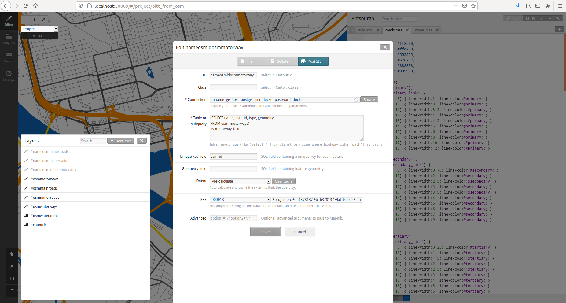 Tilemill SQL Query for Roads Labels